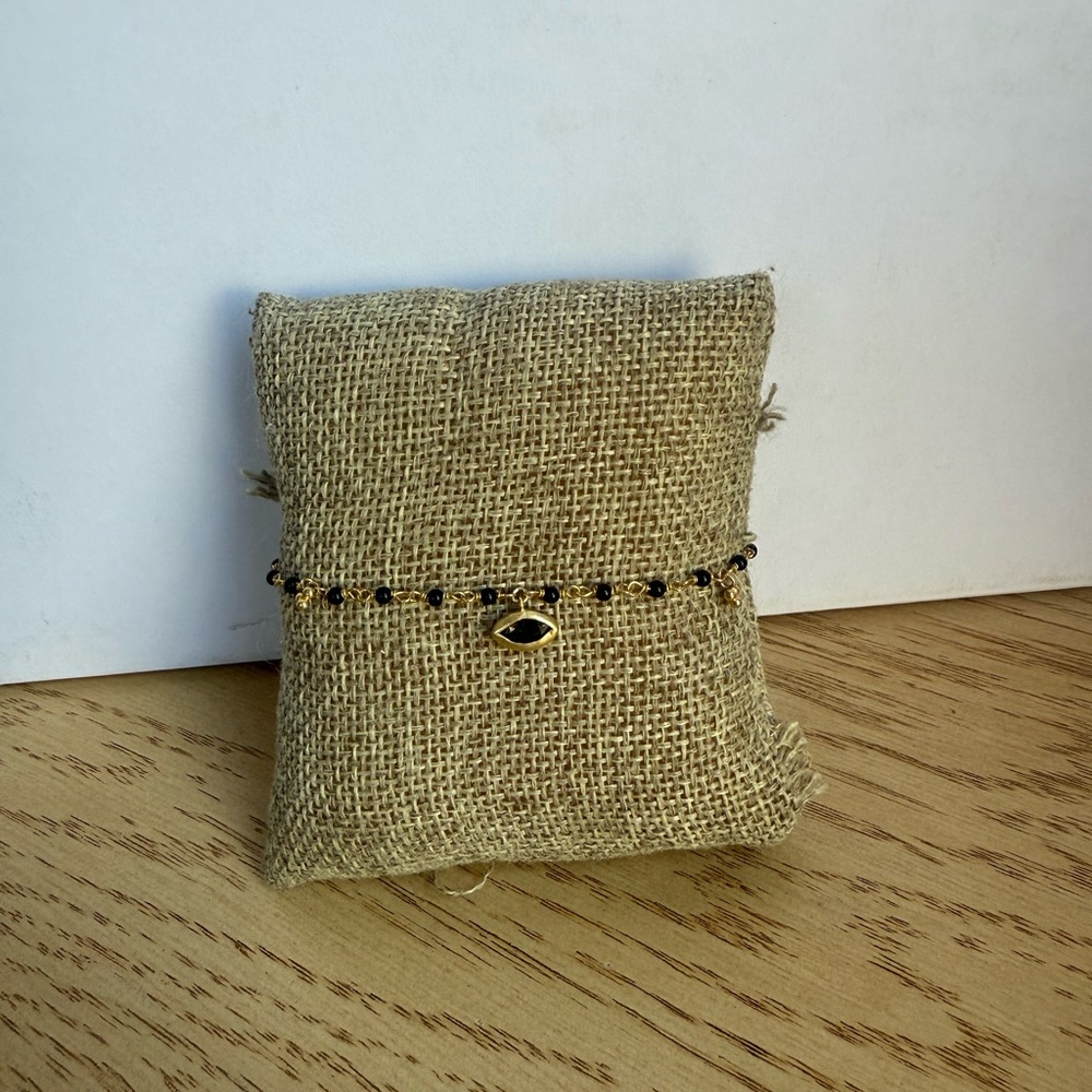 Chan Luu Black and Gold Evil Eye Bracelet